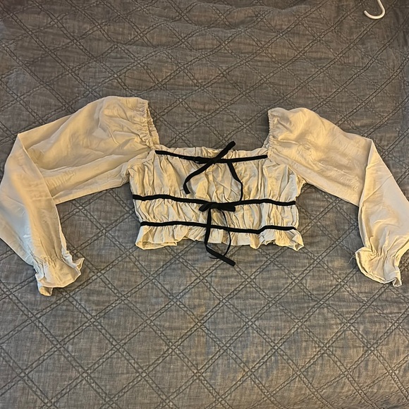 thirty/thirty Tops - Bow Detail Crop Top